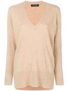 Twin-set V-neck Loose Fit Jumper - Nude & Neutrals