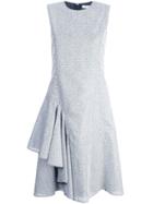 Adeam Forml Midi Dress With Side Ruffle - White