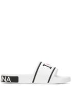 Dolce & Gabbana Logo Print Slides - White