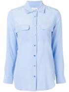 Equipment Plain Button Shirt - Blue