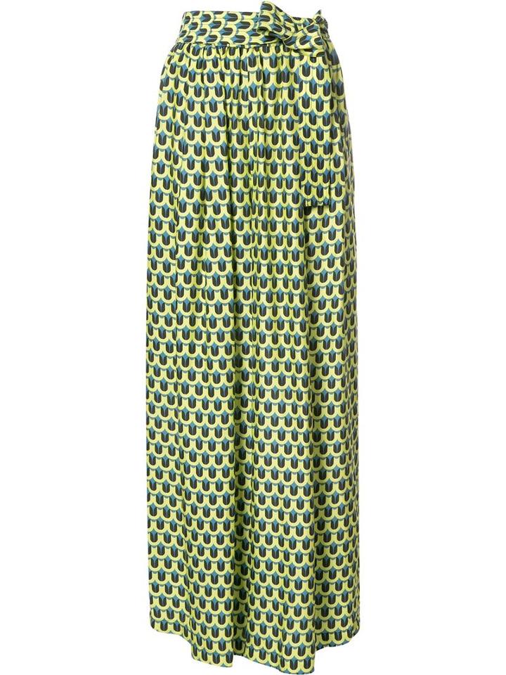 Tome Geometric Print 'karate' Trousers, Women's, Size: Medium, Green, Polyester/viscose