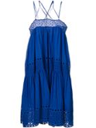 Plein Sud Crisscross Strap Dress, Women's, Size: 36, Blue, Cotton