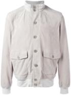 Cruciani Button Up Jacket, Men's, Size: 50, Nude/neutrals, Suede/cotton/spandex/elastane