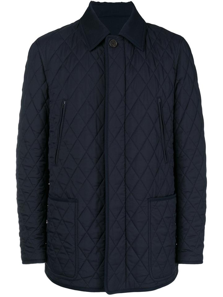 Brioni Button Quilted Jacket - Blue