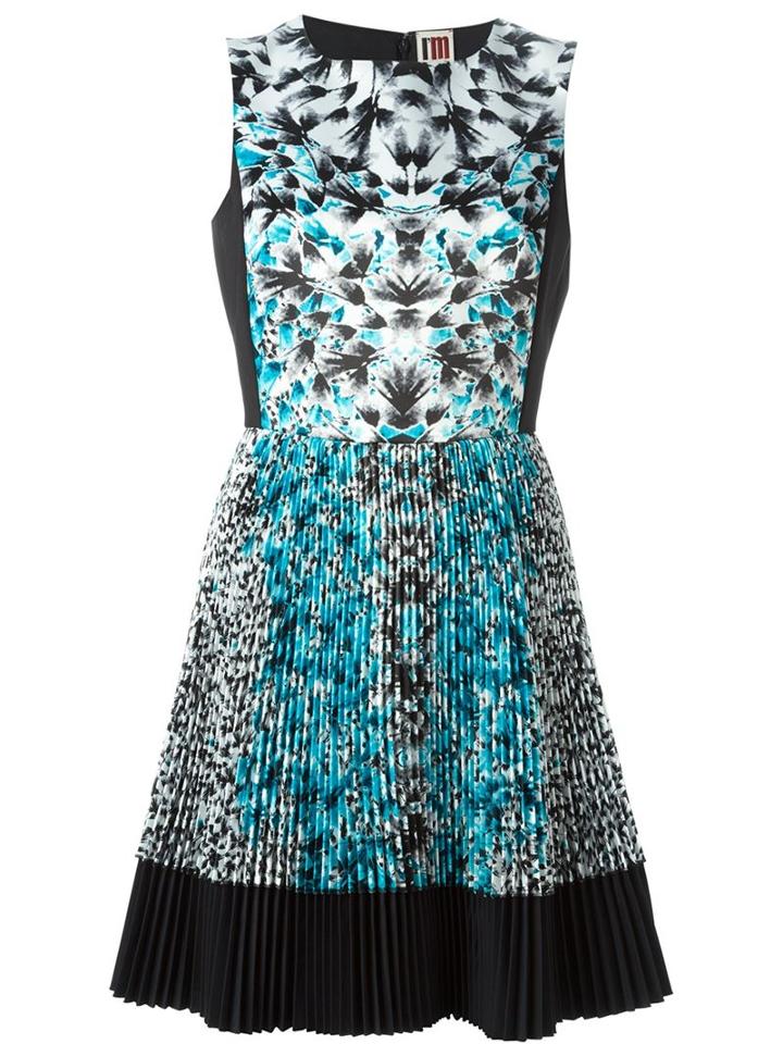 Isola Marras Pleated Skirt Printed Dress