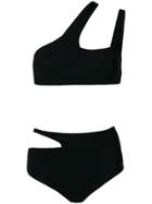Off-white Cut-out Bikini Set - Black