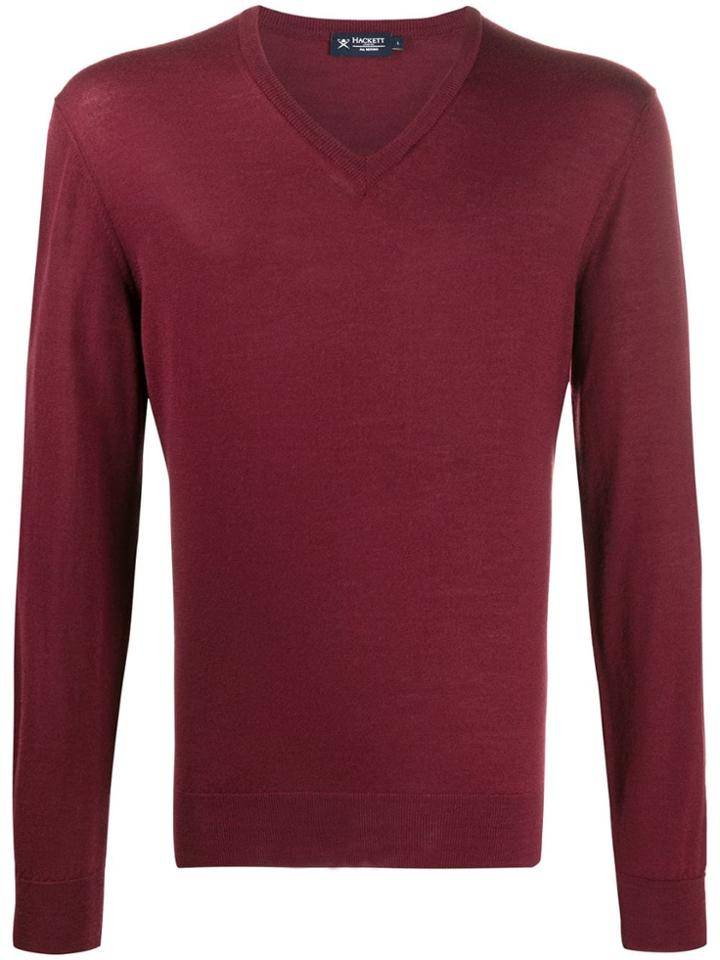 Hackett V-neck Jumper - Red