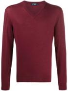 Hackett V-neck Jumper - Red