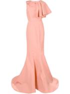 Christian Siriano Trumpet Evening Gown, Women's, Size: 6, Yellow/orange, Silk
