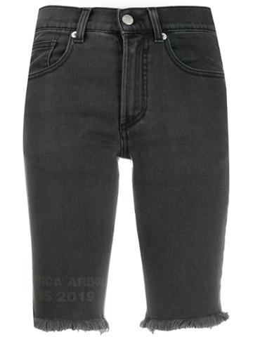 Artica Arbox Frayed Hem Denim Shorts - Black