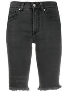 Artica Arbox Frayed Hem Denim Shorts - Black