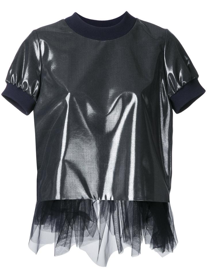 Kolor Tulle Trim T-shirt - Blue