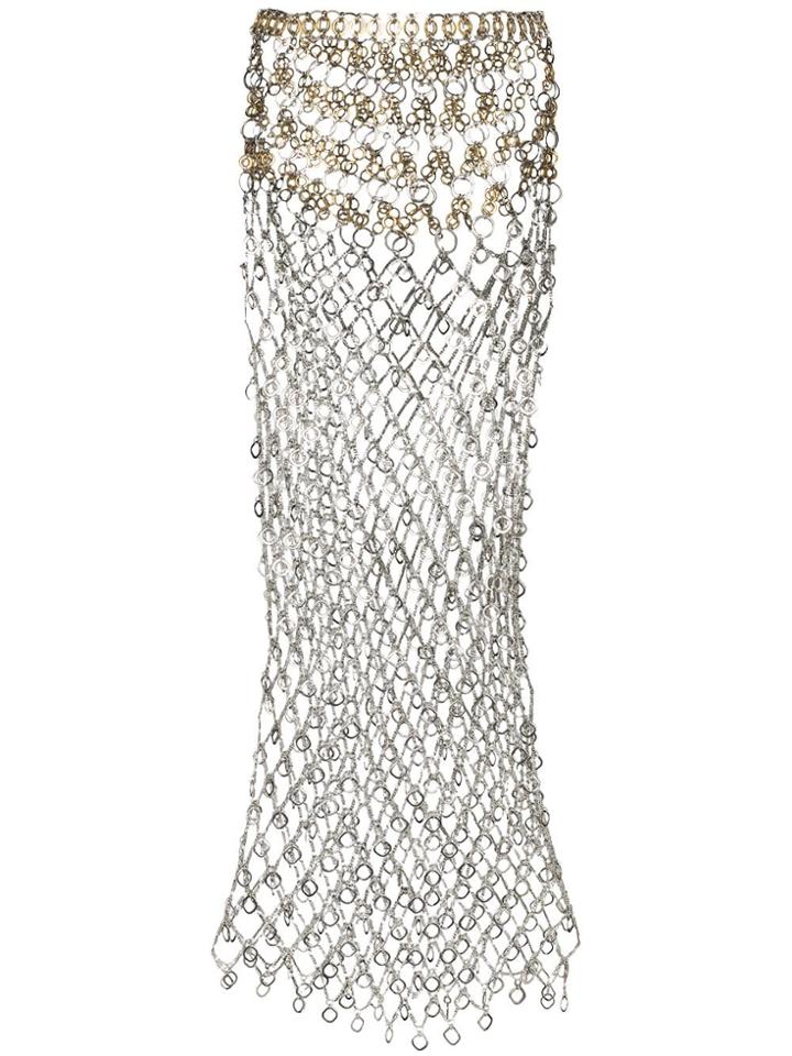 Paco Rabanne Chain Maxi Skirt - Metallic