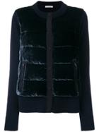 Moncler Velvet Grosgrain Trim Cardigan - Blue