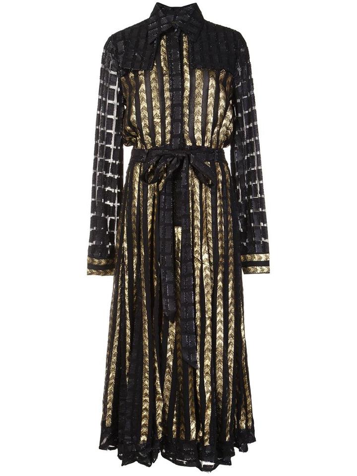 Dodo Bar Or Belted Shirt Dress, Women's, Size: 44, Black, Polyester/viscose/metallic Fibre