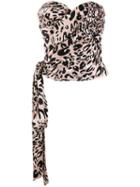 Alexandre Vauthier Strapless Leopard Print Top - Pink