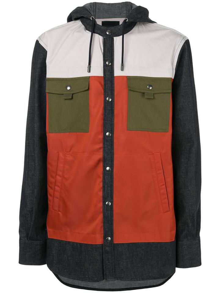 Diesel Black Gold Colour Block Button Jacket - Multicolour