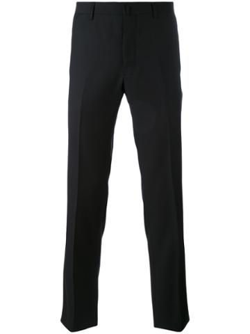 Aiezen - Front Crease Trousers - Men - Virgin Wool - 52, Black, Virgin Wool