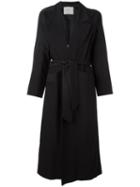 Carolinaritz Open Belted Coat, Women's, Size: 38, Black, Wool/spandex/elastane/acetate