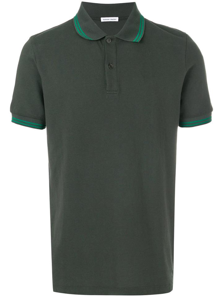 Tomas Maier Stripe Piquet Polo - Green