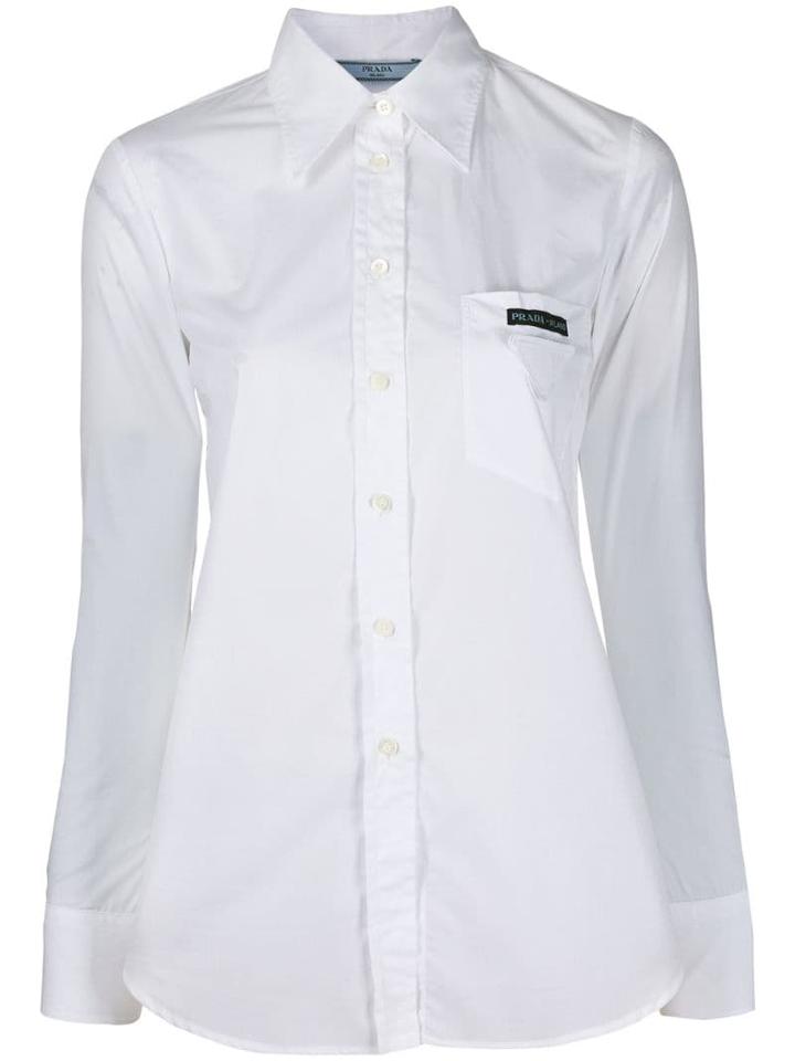 Prada Chest Logo Slim Shirt - White