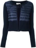 Moncler Padded Front Cropped Cardigan, Women's, Size: Large, Blue, Cotton/polyamide/polyimide