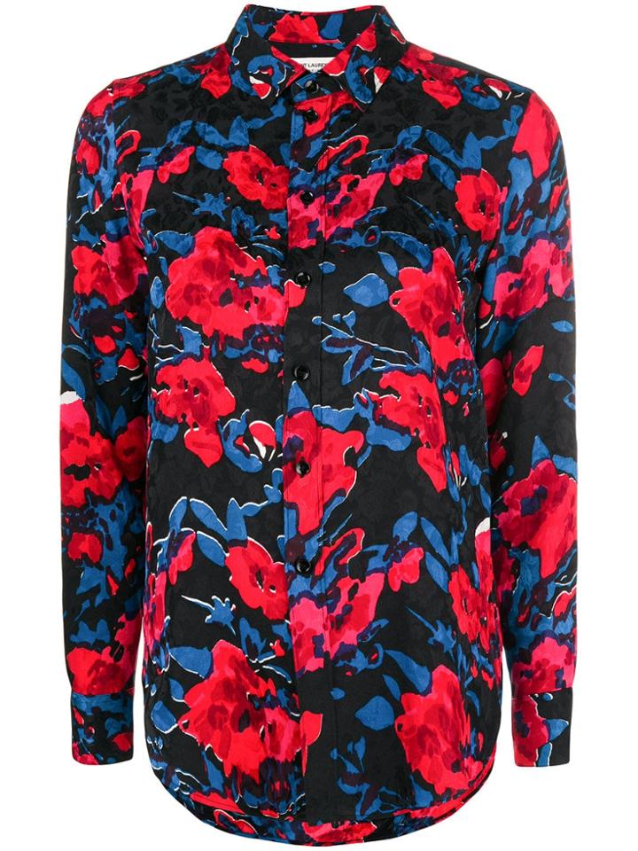 Saint Laurent Classic Front Button Blouse - Red