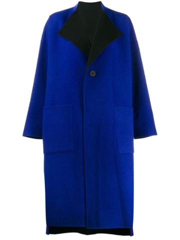 Issey Miyake Single-breasted Coat - Blue
