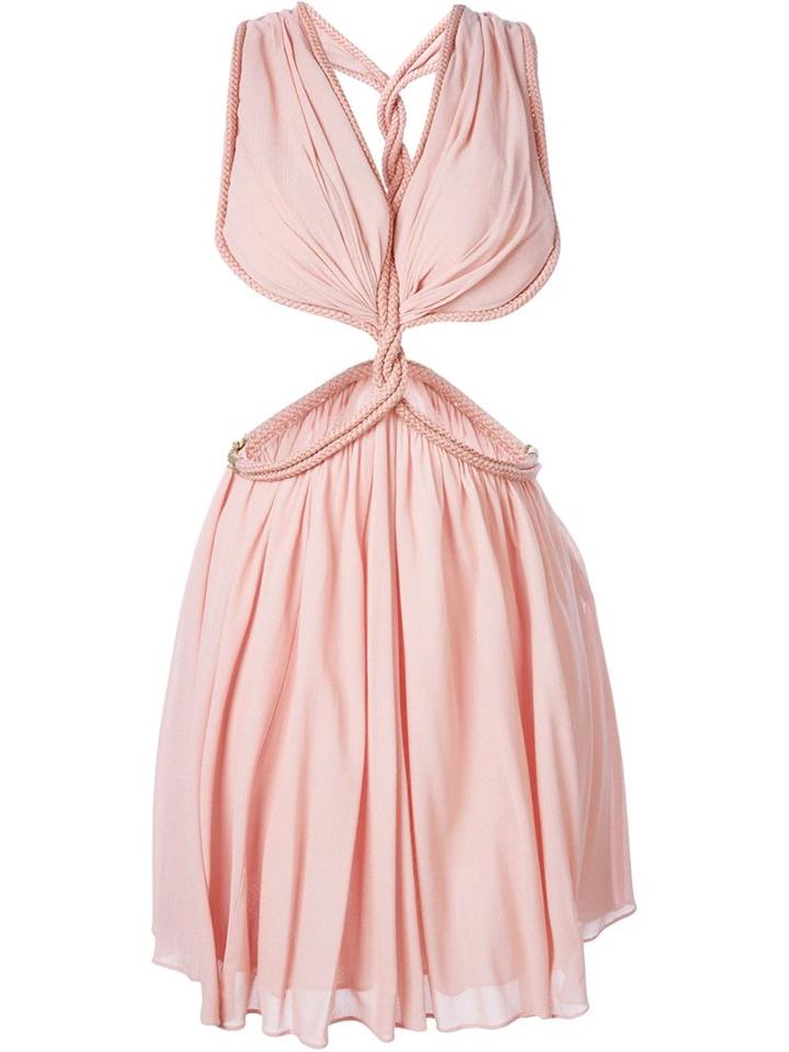 Jay Ahr Rope Trim Cut-out Dress, Women's, Size: 38, Pink/purple, Rayon/nylon