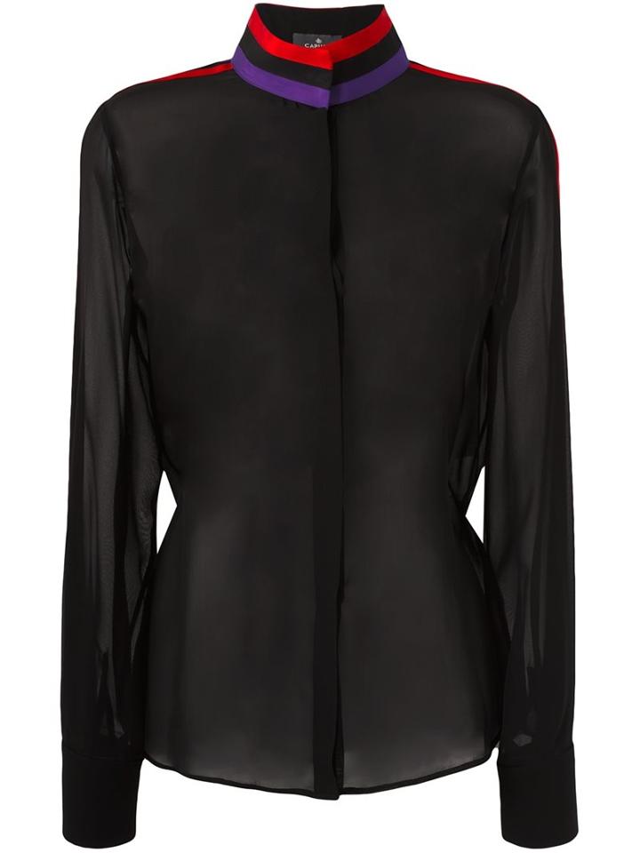 Capucci Sheer Blouse, Women's, Size: 40, Black, Silk/viscose/polyester
