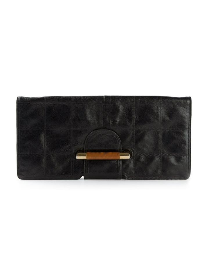 Katheleys Vintage Wood Clutch 1970 Clutch - Black