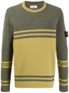 Stone Island Crewneck Colour Block Sweater - Green