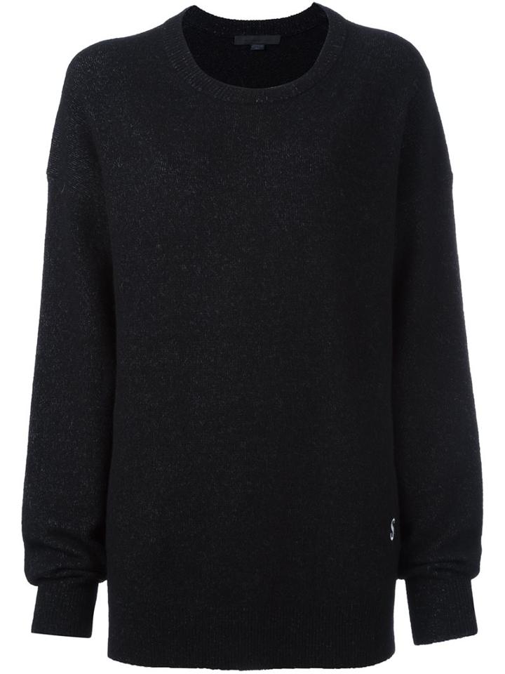 Alexander Wang Dollar Sign Embroidered Jumper, Women's, Size: Small, Black, Nylon/spandex/elastane/wool/alpaca