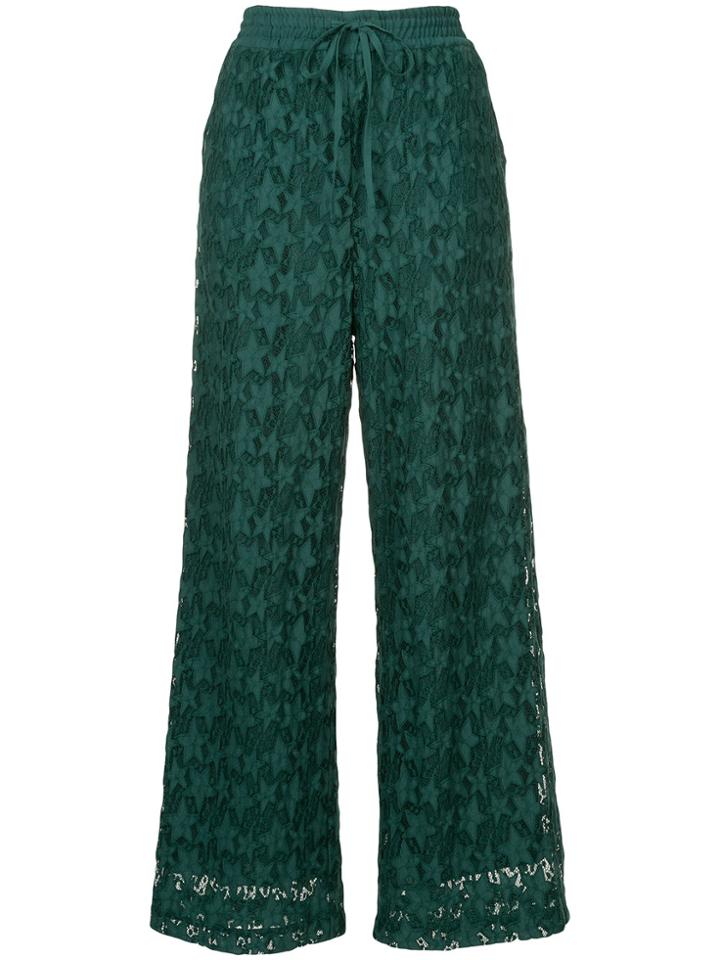 Muveil Printed Wide Leg Trousers - Green