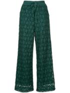 Muveil Printed Wide Leg Trousers - Green