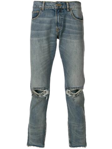 Ih Nom Uh Nit Distressed Slim-fit Jeans - Blue