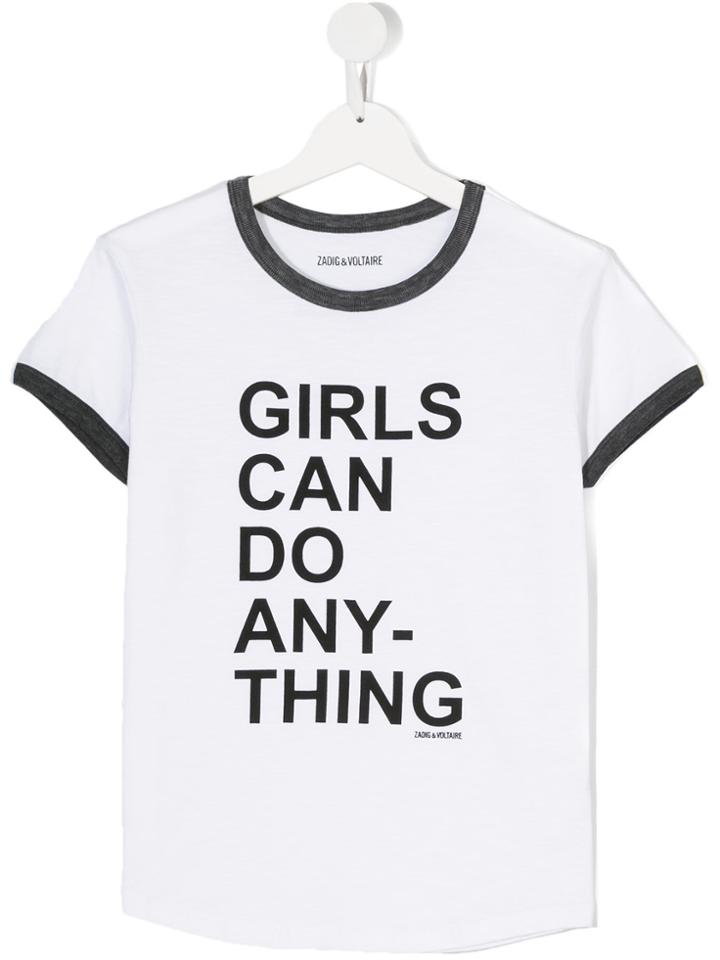 Zadig & Voltaire Kids Piped Trim T-shirt - White