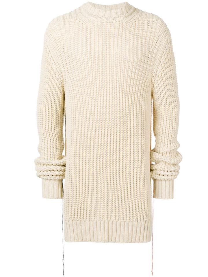Jil Sander Side Slits Elongated Jumper - Neutrals