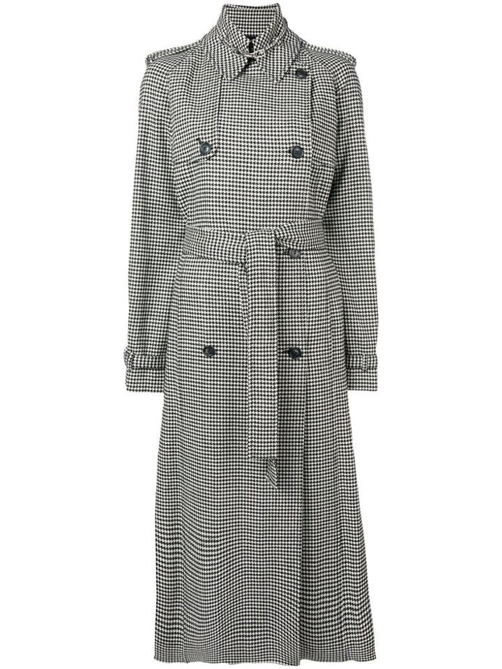 Gabriela Hearst Lorna Houndstooth Trench Coat - Black