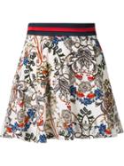 Loveless - Paisley Skater Skirt - Women - Polyester - 36, White, Polyester