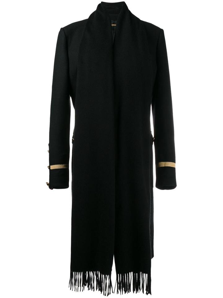 Givenchy Scarf Detail Military Coat - Black