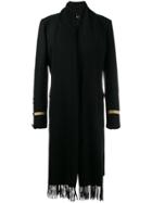 Givenchy Scarf Detail Military Coat - Black