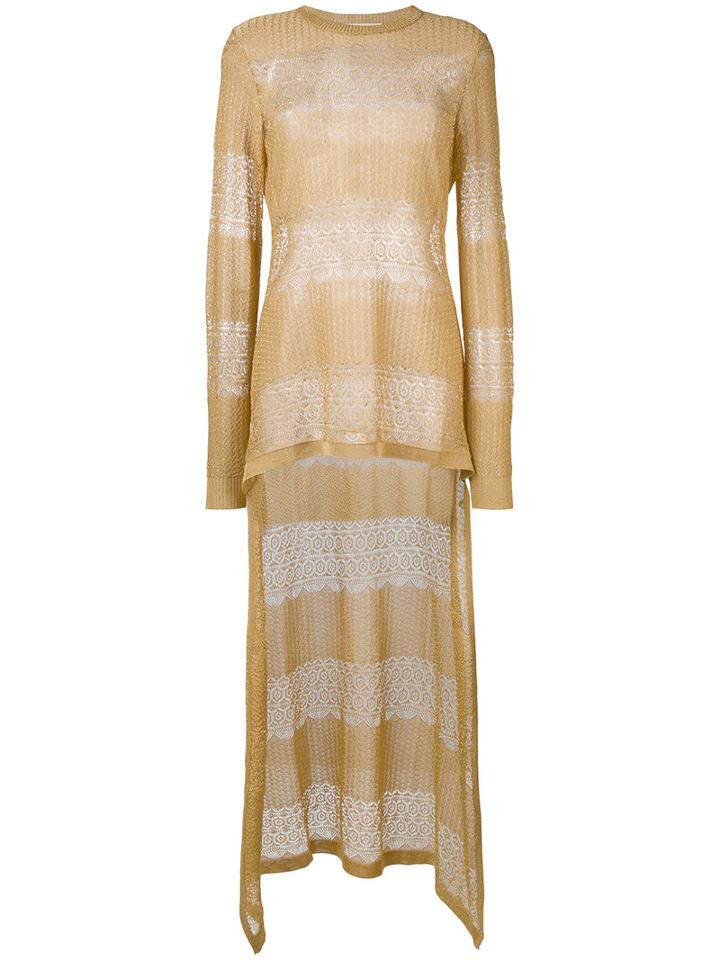 Antonio Berardi - High Low Sweater - Women - Polyester/rayon - 46, Nude/neutrals, Polyester/rayon