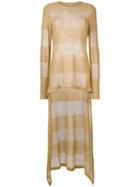 Antonio Berardi - High Low Sweater - Women - Polyester/rayon - 46, Nude/neutrals, Polyester/rayon