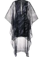 Halston Heritage Sheer Asymmetric Dress, Women's, Size: Xs, Black, Polyester