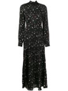 Iro Long Floral Print Dress - Black