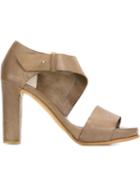 Roberto Del Carlo Chunky Heel Sandals, Women's, Size: 37, Grey, Calf Leather/leather