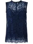 Dolce & Gabbana Sleeveless Lace Blouse - Blue