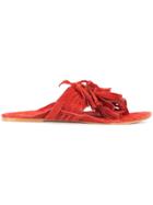 Figue Scaramouche Tasseled Sandals - Red