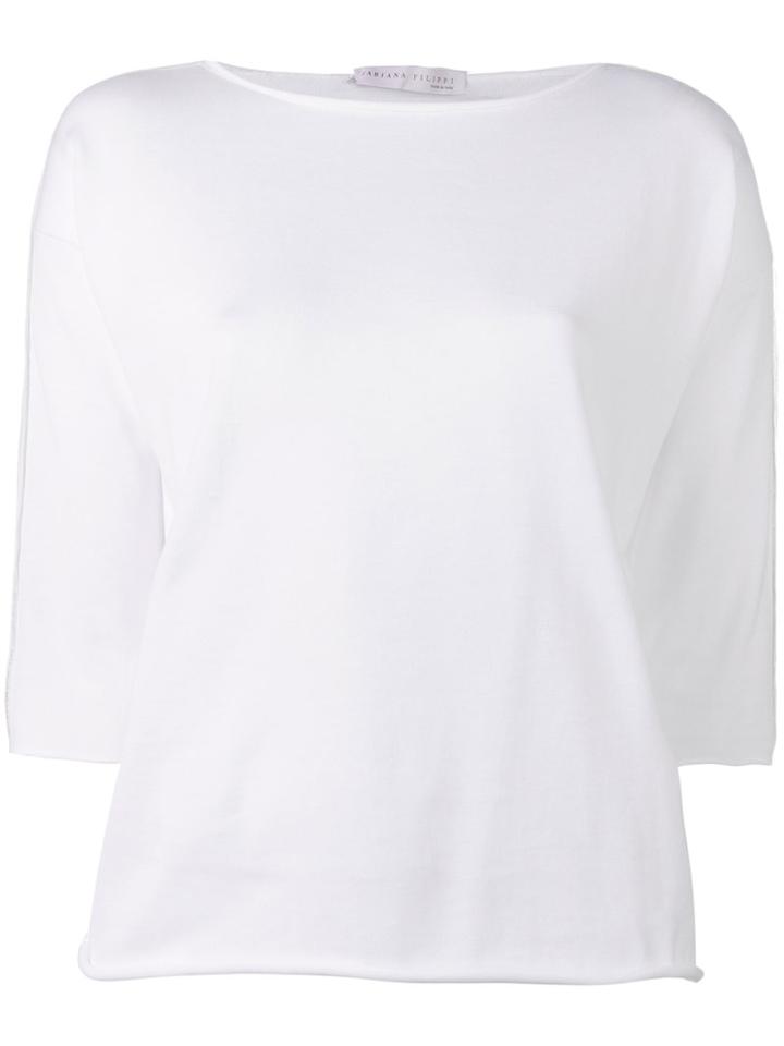 Fabiana Filippi - Metallic Embroidery Jumper - Women - Cotton - 44, Women's, White, Cotton